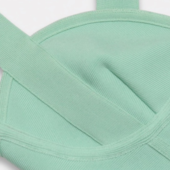 MINT GREEN CORSET BANDAGE DRESS WAIST CINCHING - Picture 8 of 16